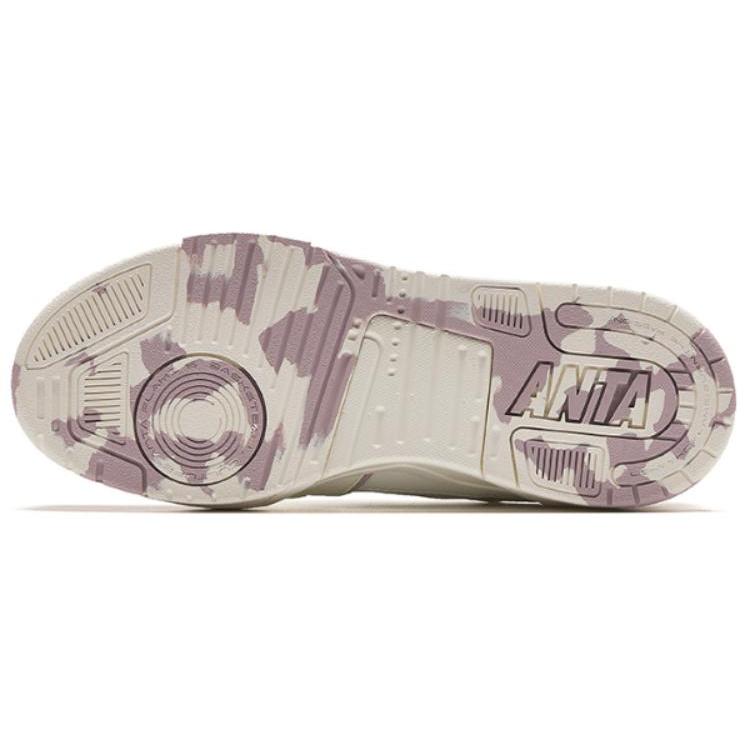 Anta Life Collection Flame Abrasion Resistant Breathable Low top Skateboard Shoes Women's Beige Purple 122428081-5