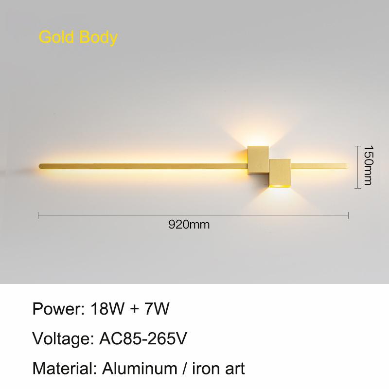 Modern Minimalist LED Indoor Wall Lamp Line Lamp Long Strip Wall Light TV Background Wall Bedroom Living Room Aisle Hallway Lamp