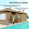 3.4 X 3.4 M Garden Gazebo, Beer Tent with Ventilation Roof, Arched Windows, Steel Frame, Beige