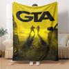 1pc Grand Theft Auto Soft Flannel Blanket with Designer Print - A Cozy Blanket for All Seasons, Perfect for the Couch, Bed, officeB22