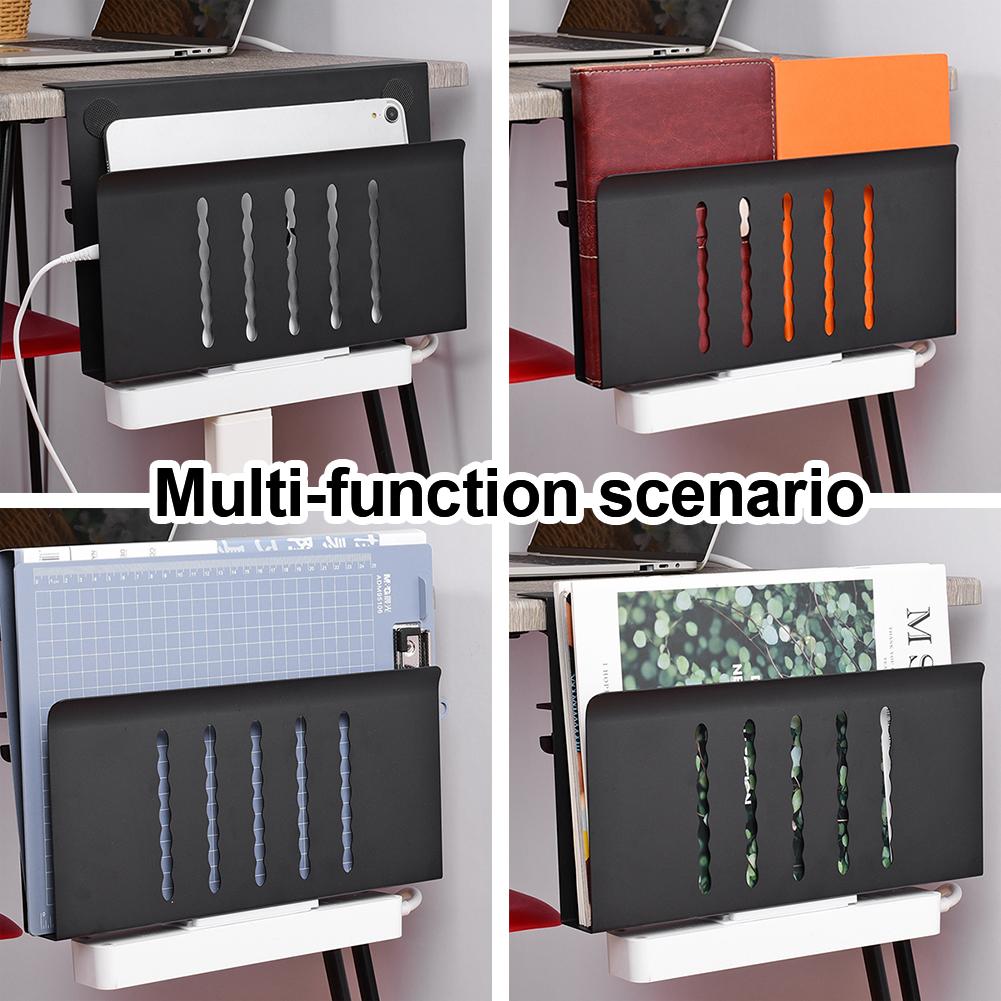 Desk Side Storage Organizer with Pen Holder Under Desk Laptop Holder Laptop Desk Mount for Office Supplies & Studio Essentials