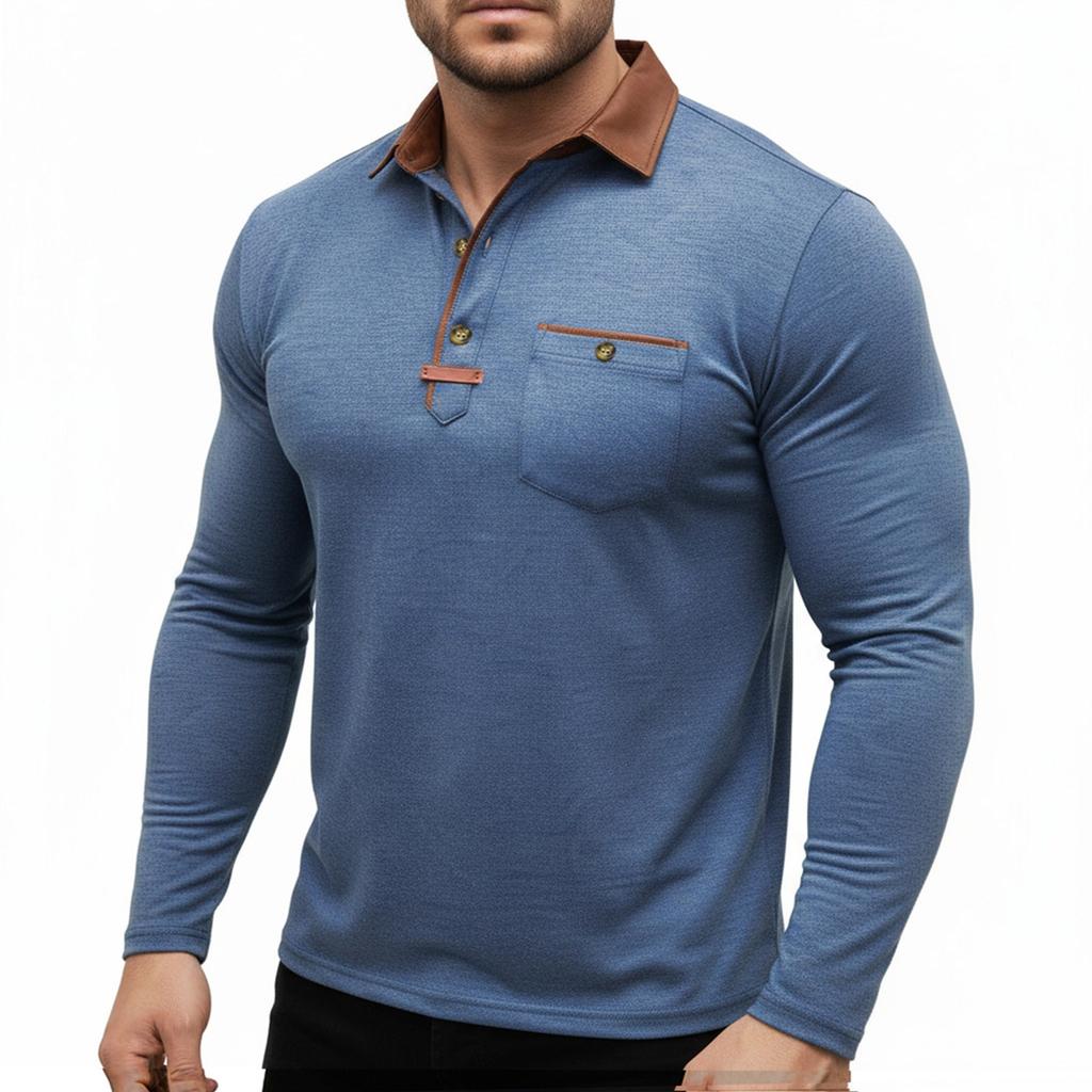 Herrfärg Långärmade Toppar Herr Casual Mode Långärmade Toppar