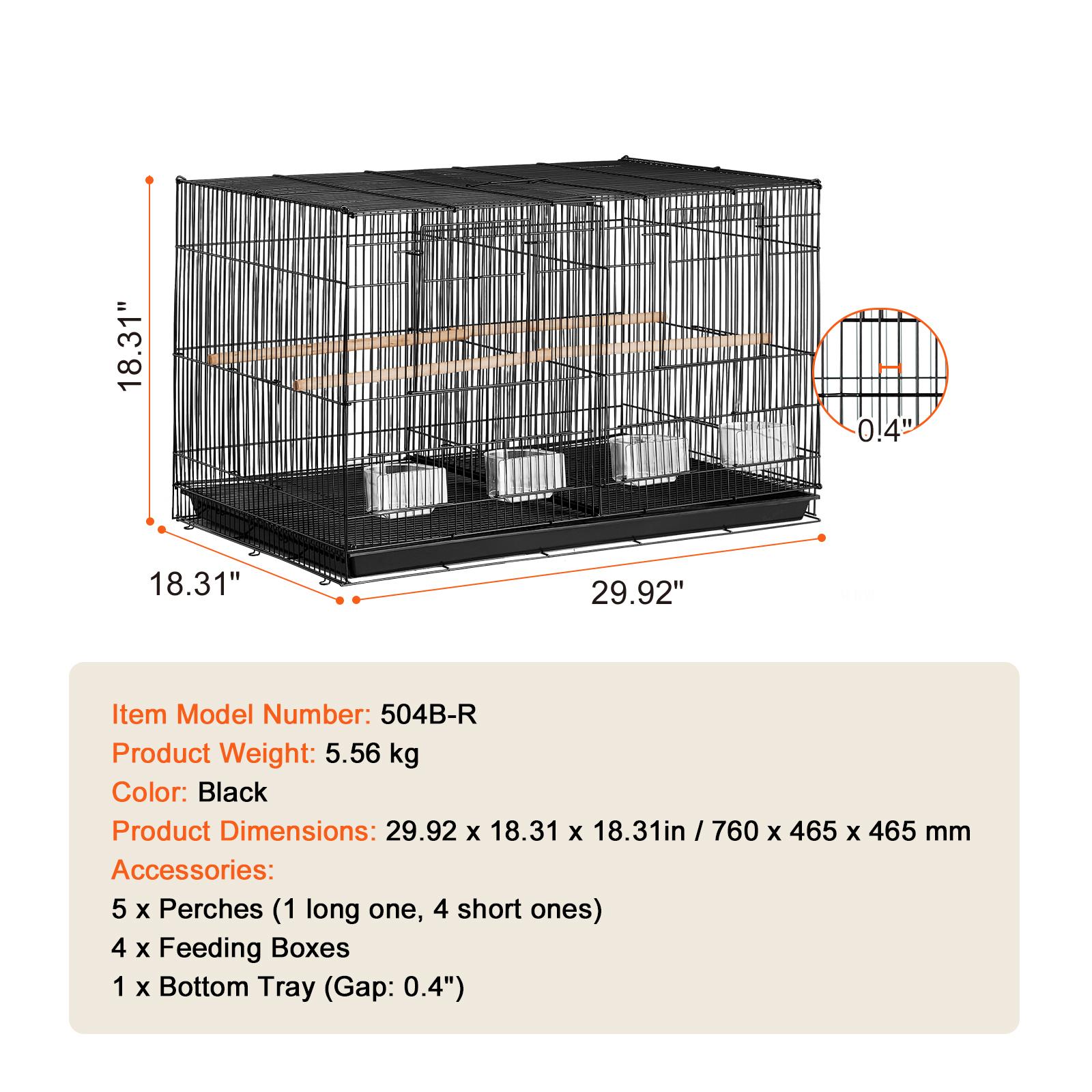 SucceBuy 30In Flight Bird Cage Stackable