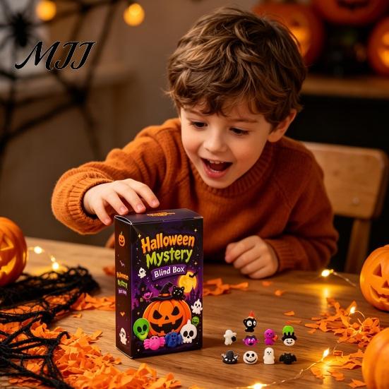 Squeeze Stress Ball Halloween Toy Advent Calendar, 24 Day Ghost Pumpkin Fidget Decompression Toys Set, Collectible Figures Gift Box for