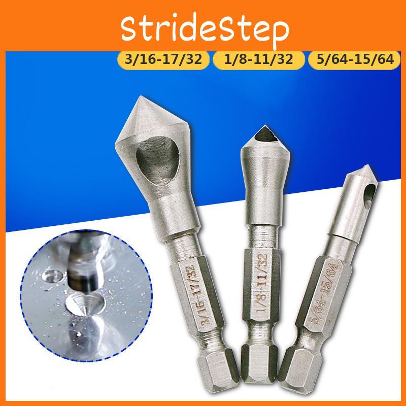 Versatile 3pcs Countersink Drill Bit Set With Smooth Surface And Hex Shank Design