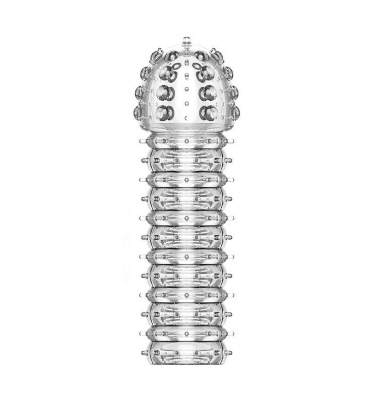 Opakovaně použitelné kondomy Extend Crystal Transparent Penis Sleeve G bodové stimulace