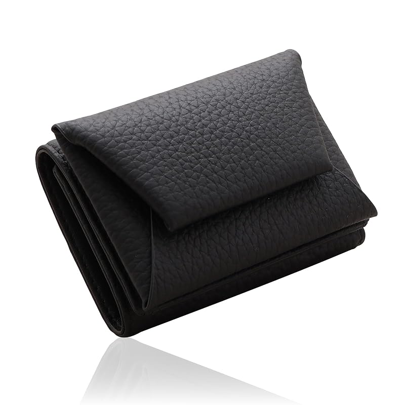 

[KNUTe] genuine leather tri-fold mini wallet ladies wallet trifold card holder Skimming prevention coin purse compact cute Fashionable small size
