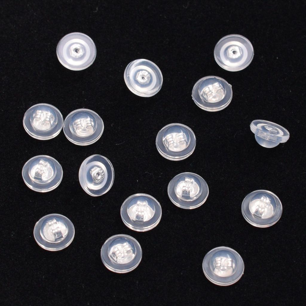 10pcs 18K Gold-wrapped Earth Silicone Ear Plug, Flying Saucer Earrings, Round Ear Force DIY Earrings Accessories, Stud Earrings, Ear Plug.