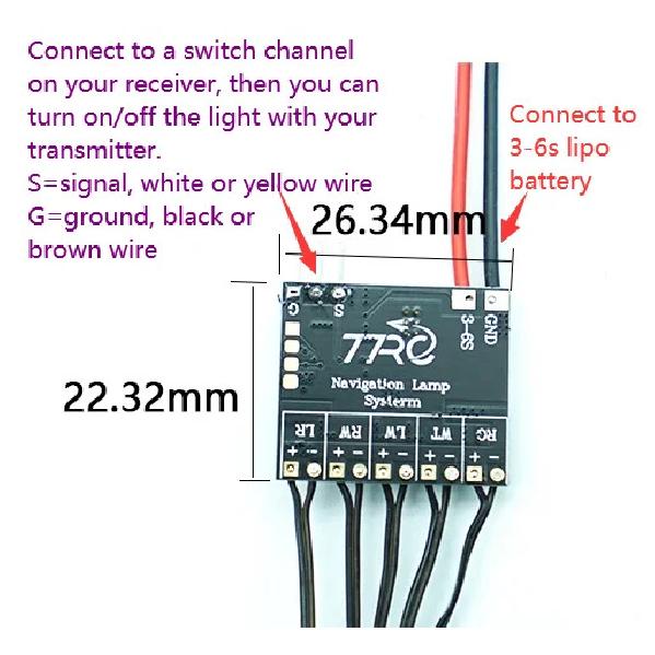RC Model LED Light for Radio Controlled Fixed Wing Plane Avion Aircraft Sonicmodell 1200mm Binary