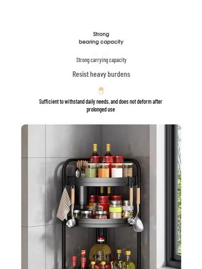 Corner Kitchen Rack: Multi-functional Triangle Knife Holder & Seasoning Jar Storage Organizer.