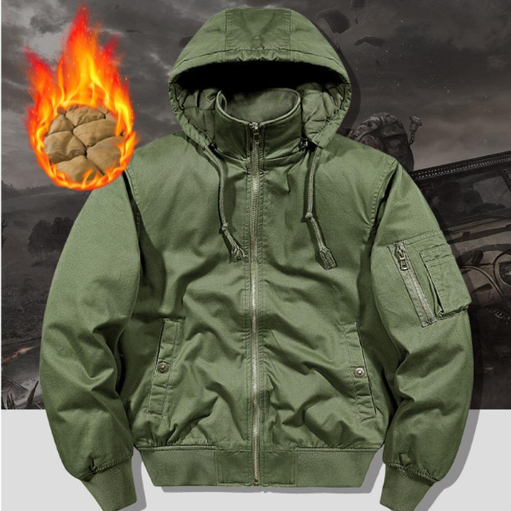 Winter Nieuwe Mannen Katoenen Jas Mannen Warm Dik Winddicht Jas Buiten Zakken Tactische Rits Parka Afneembare Capuchon Bomberjack Man