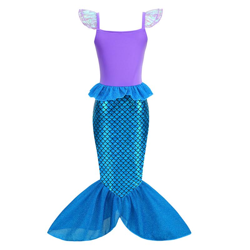 Girls' Sequin Cap Sleeve Mermaid Princess Dress