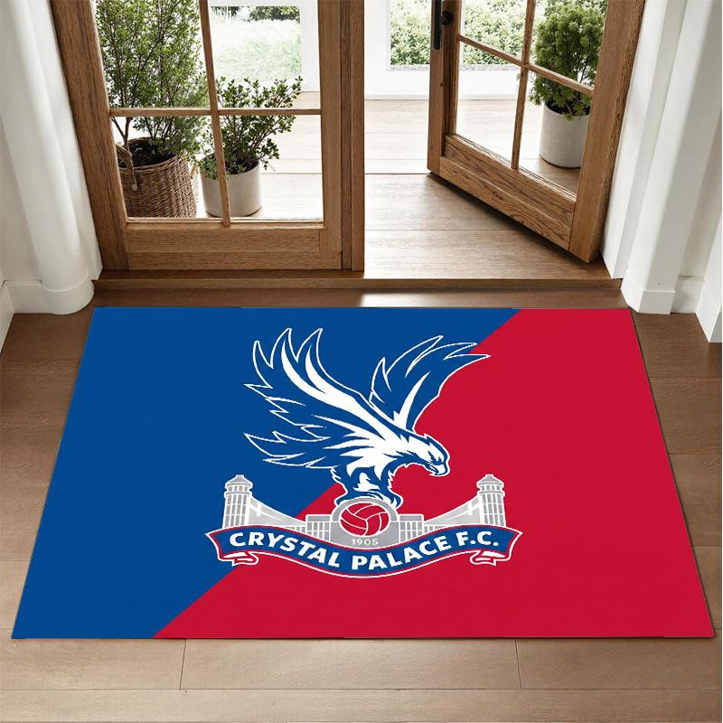 Crystal Palace Football Design Crystal Velvet Rug Soft Decorative Mat for Bedroom Entrance