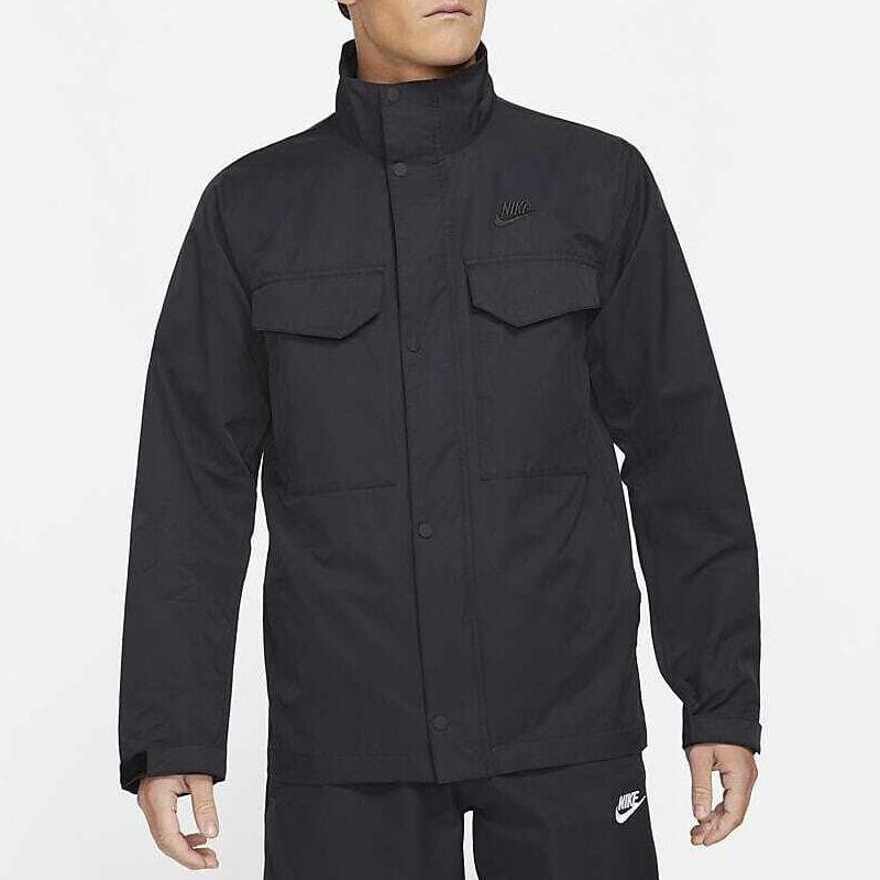 Nike Large Pocket Stand Collar Solid Color Jacket Men Jackets Black CZ9923-010