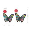 Retro 3D Schmetterlingsohrringe: Handbemalte Acryl-Kollektion im Ethno-Stil für Damen