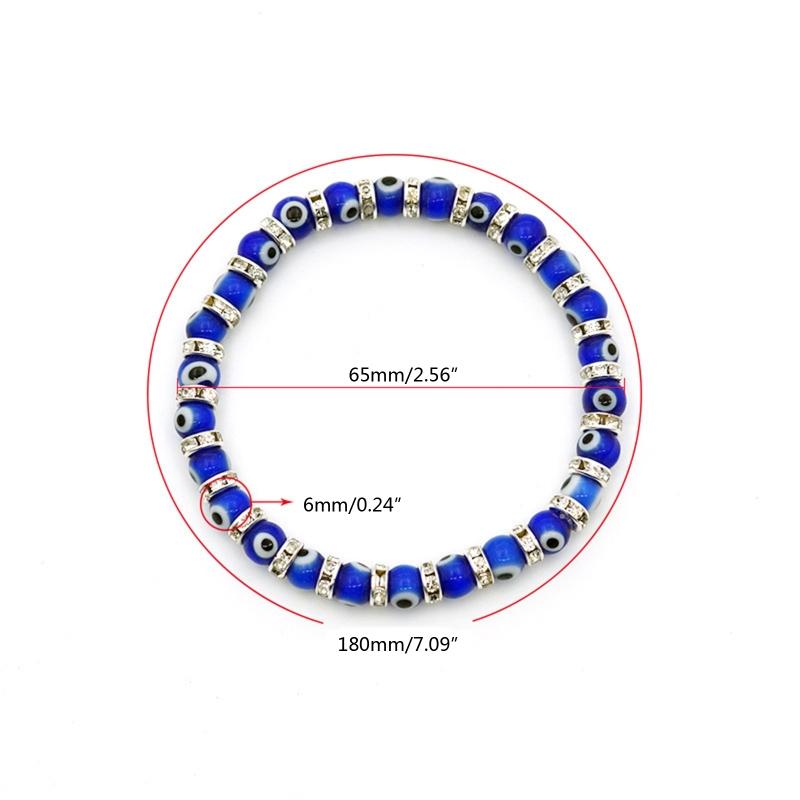 Turkish Eye Bracelet Glass Turkish Eye Bead Bracelet for Women Girls Gift (Blue Eye Bracelet)