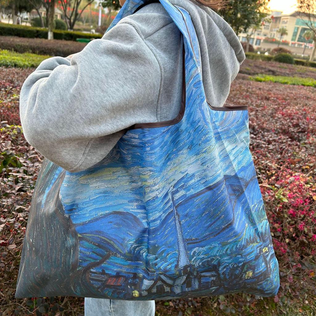 Miljøvennlig Sammenleggbar Skulderveske med Stor Kapasitet for Kvinner