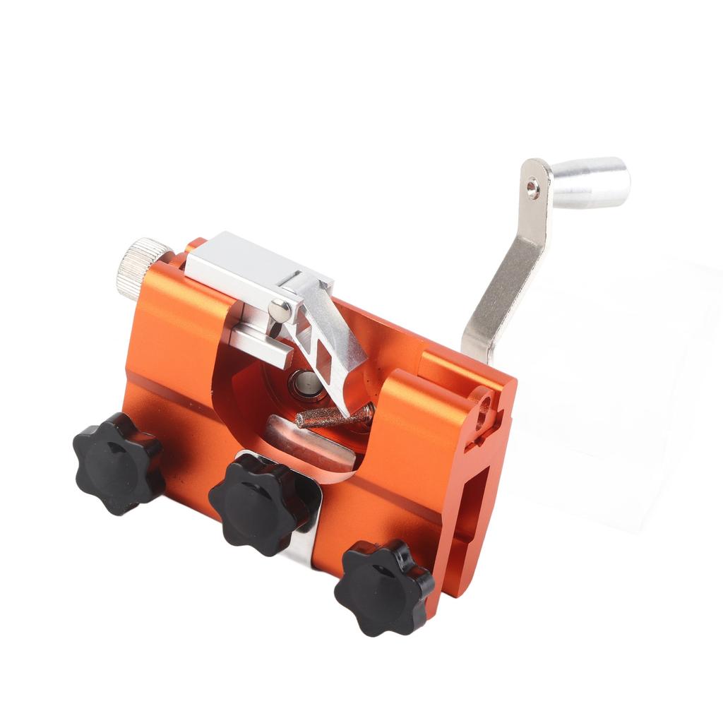 Orange Hand Cranked Chainsaw Sharpener 30 degrees Portable Manual Chainsaw Chain Sharpening Jig Tool