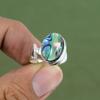 Abalone Muschel Ring 925 Sterling Silber Ring Handgefertigt Einzigartiger Schmuck Zarter Edelsteinring Geschenk für Sie Geburtssteinring Erhältlich in Ringgröße