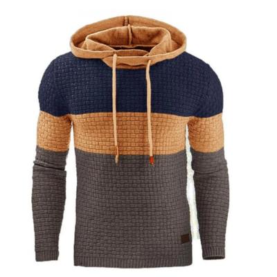 Autumn Winter Men's Jacquard Hoodies Man Long Sleeved Hooded Sweatshirt Warm Color Hooded Pullovers