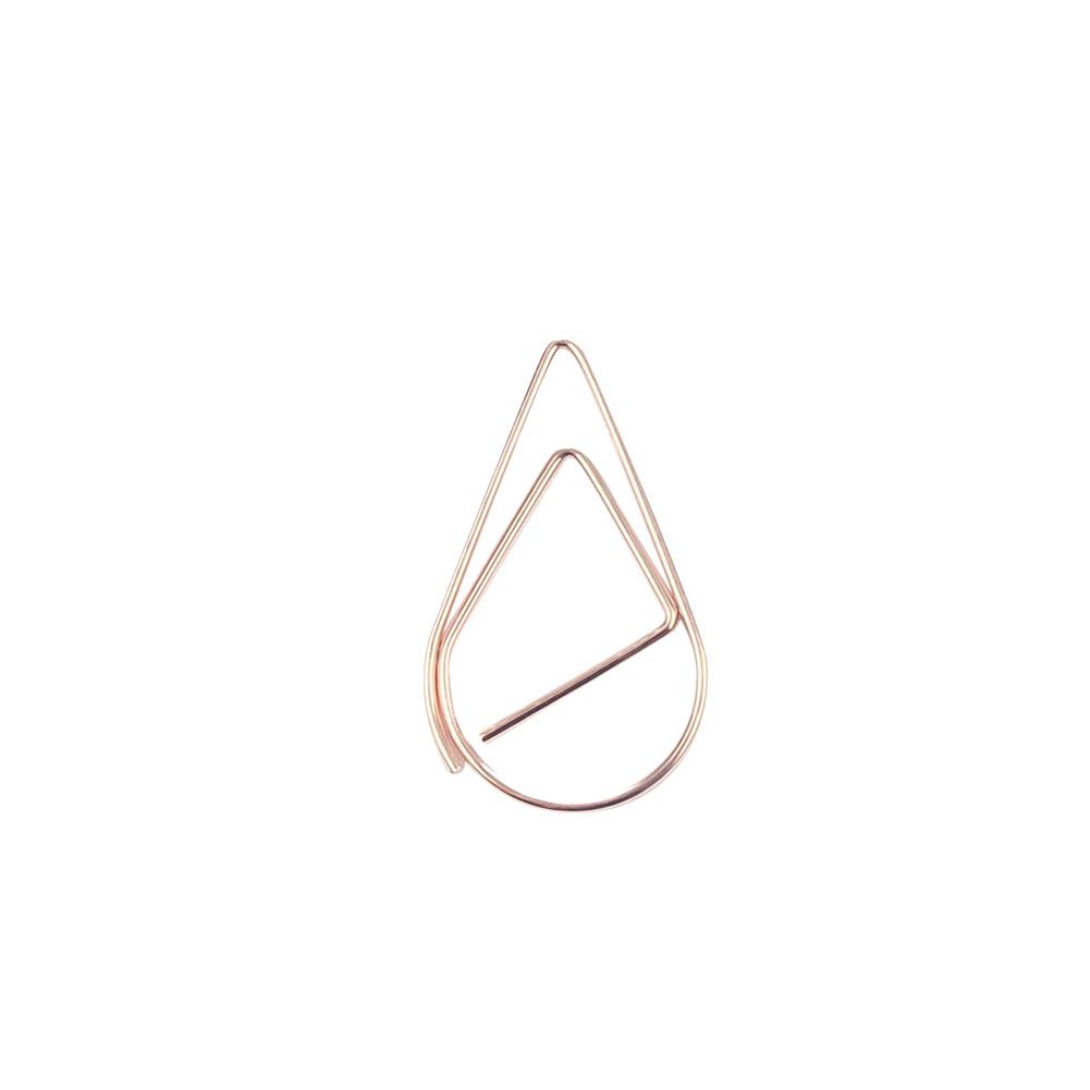 100 stykker metallmateriale dråpeform papirklips Gull Sølvfarge Kawaii Cute Bookmark Clip Skrivesaker Kontor Skolerekvisita