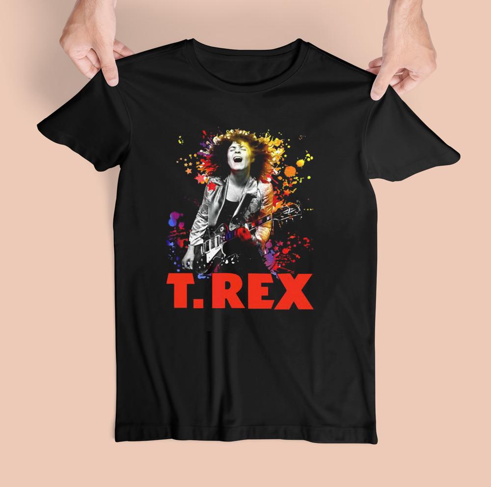T. Rex Marc Bolan Glam Sleeve Black Full Size Men Women Classic Shirt BL416 Unisex T-Shirt L