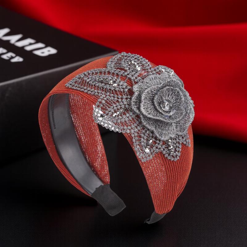 Fashion Big Flower Cotton Print Broad Brim Hair Hoop Breathable Simple Anti-skidding Headband 5 Color Options