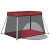 Box for Children - Revera - Red Mattress - Linen Fabric - 2-in-1 Travel Bed - Comfortable and Practical
