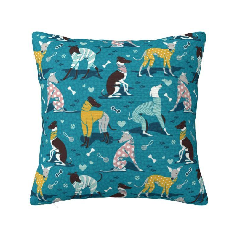 Greyhound Semaphore Nordic Throw Pillow Cover Decoration Whippet Sighthound Dog Car Cushion