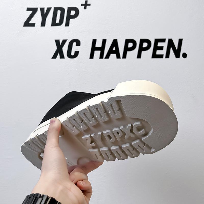 2025 new men's shoes platform casual board shoes increase height trendy shoe leather versatile new men's shoes 3726-A