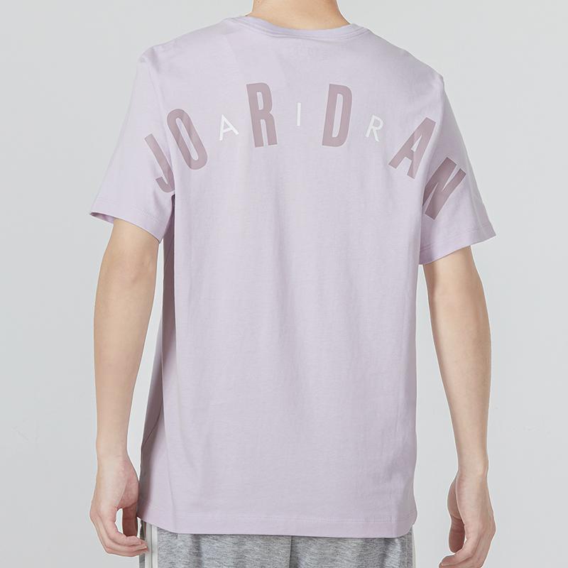 Air Jordan Logo Print Casual Crewneck Short Sleeve T-shirt Men Tops Lavender Light-Purple DM1463-530