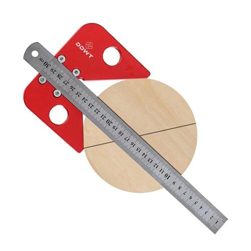 DDWT Center Finder, Line Gauge, Square, Center, Scribe, Carpenter, Woodworking Ruler, 45 Degree Angle, Line, Diameter, Marking Ruler, Wood Measuring,