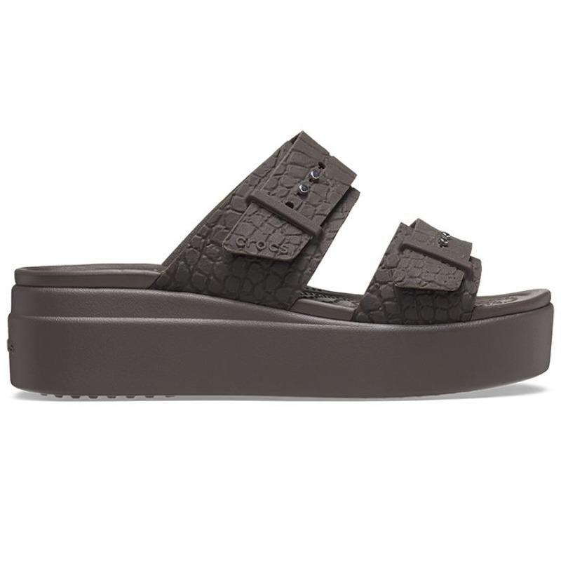 Crocs Brooklyn Low Heel Sports Sandals Women Dark Coffee 208667-206