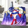 1pc Sailor Moon Adventure Flannel Blanket for Super Soft Cute Comfort Blanket for Travel Bedding Couch Sofa Blanket Y73022