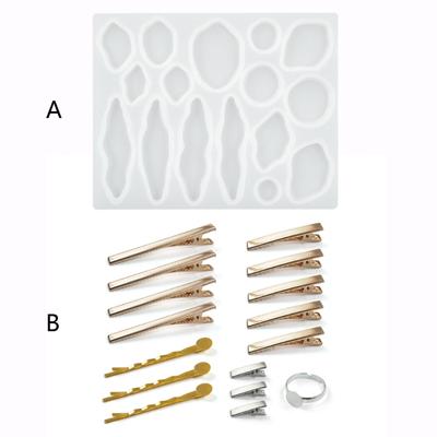 Silikonové formy na výrobu sponek do vlasů DIY Sada forem na odlévání sponek do vlasů Silikonové formy na sponky Sada forem na akrylové sponky do vlasů