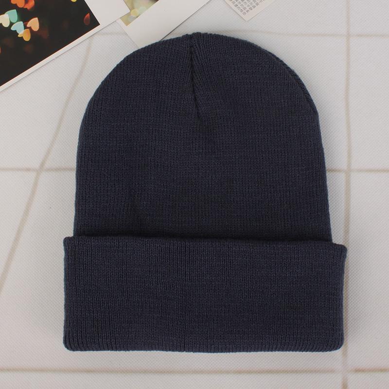 Unisex Fluorescent Acrylic Beanie – European and American Candy Color Knit Hat for Autumn and Winter