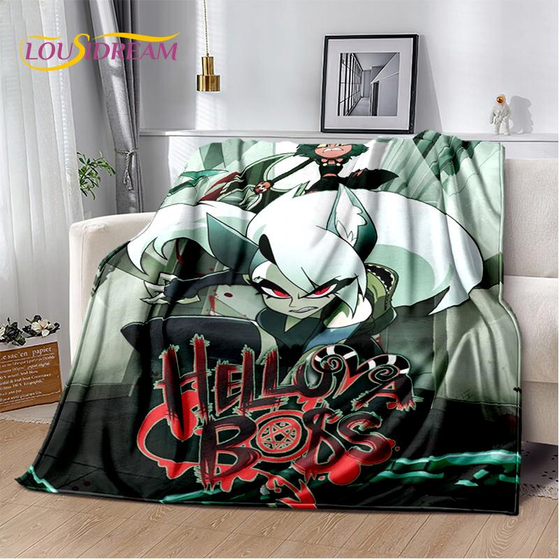 2025 H-Helluva Boss Blitzo Cartoon Soft Blanket,Soft Throw Blanket for Home Bedroom Bed Sofa Picnic Travel Cover Child Gift
