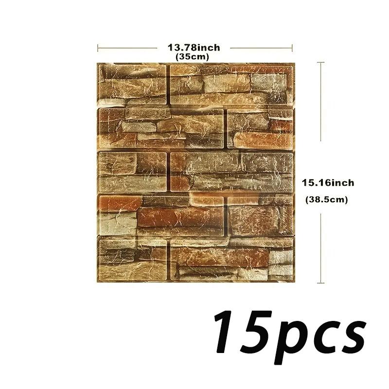 3D brick patterned wallpaper waterproof 38.5X35cm retro color self-adhesive living room wall sticker