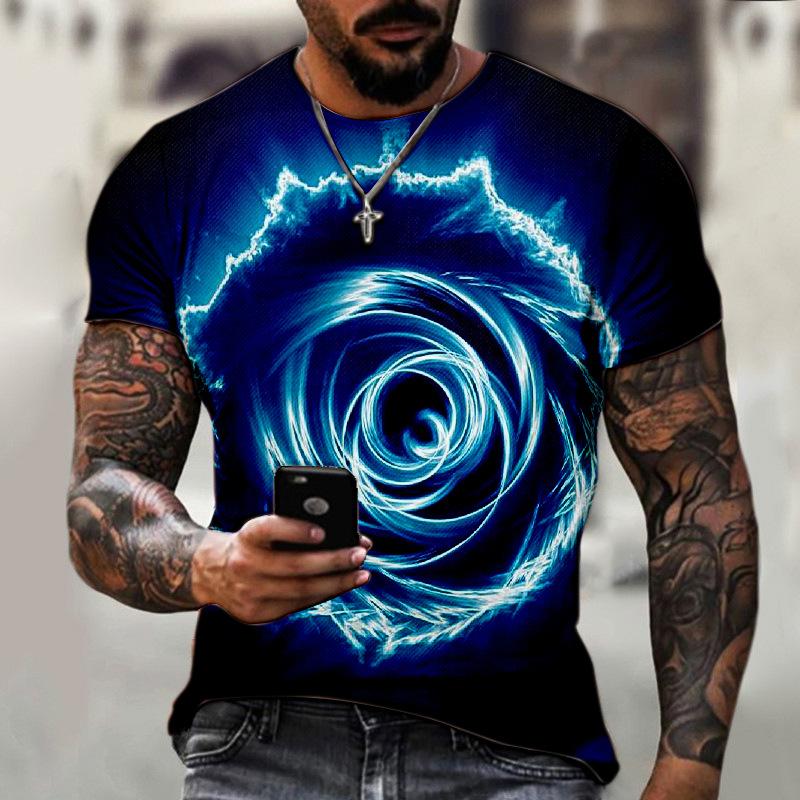 Colorful Bubble Round Neck Short Sleeve T-shirt 3D Digital Printed Summer Top Short Sleeve Shirt