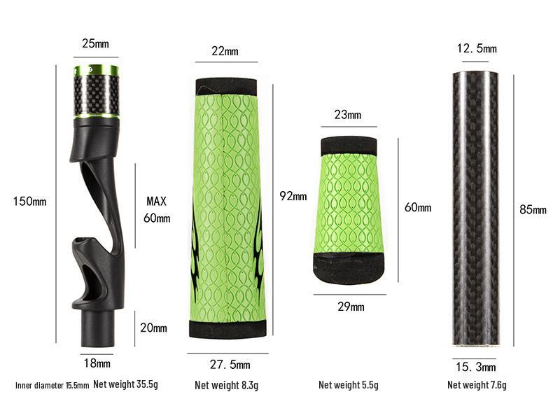 Popular SPG Fishing Rod with Green Lacquered Gun Handle and Hollow Reel Seat