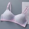 Contrasting colors Less stripes Student no steel ring Cotton bra Breathable thin cup Bra Breathable and comfortable
