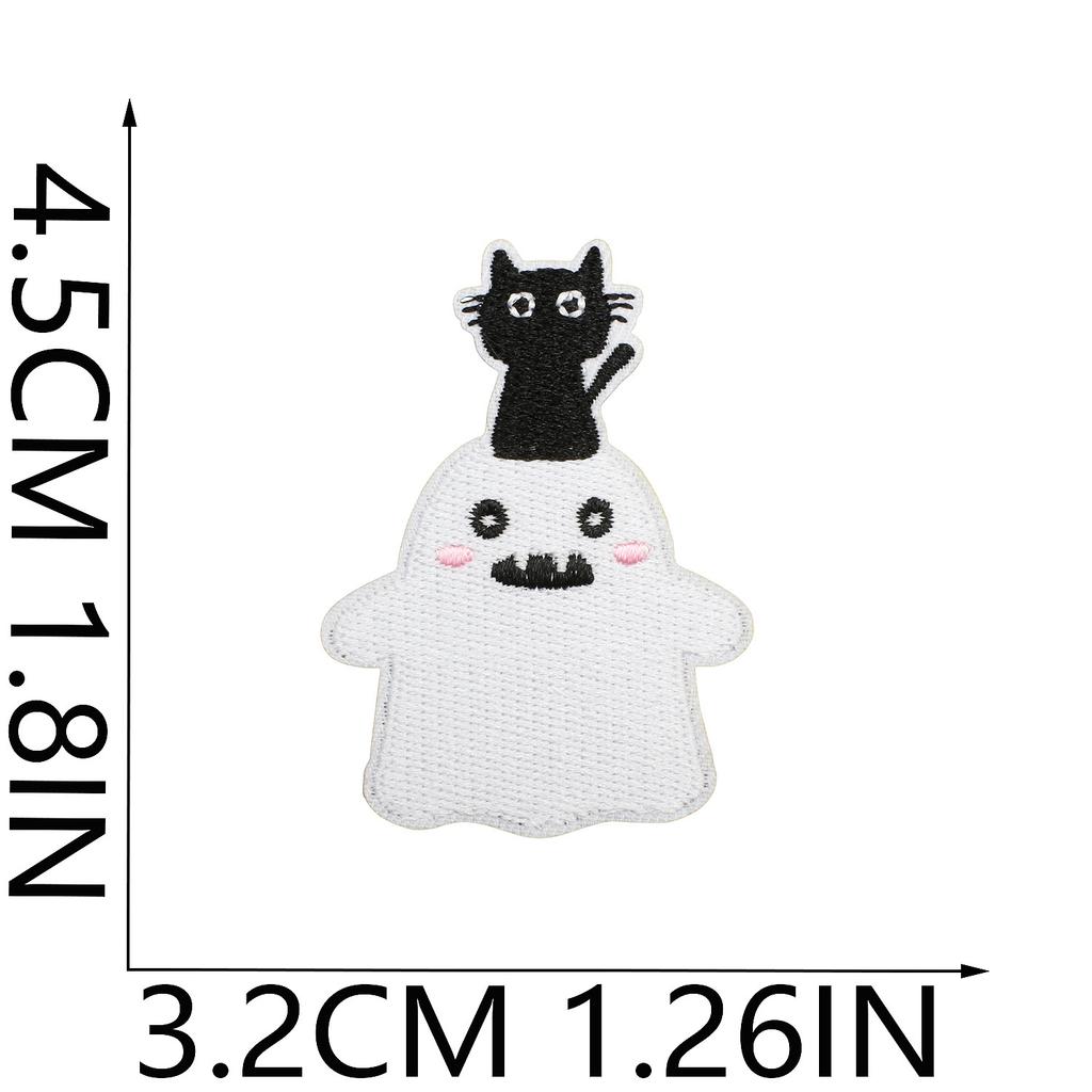Ghost Embroidery Cloth Sticker Halloween Piao Ghost Patch Sticker Festive Atmosphere Dress Up Embroidery Label Pumpkin Spider Web