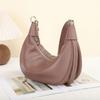 Borsa Donna Casual Versatile di Nicchia in Pelle di Mucca Borsa a Spalla Borsa a Tracolla Semplice Borsa a Conchiglia con Zip Pelle Morbida