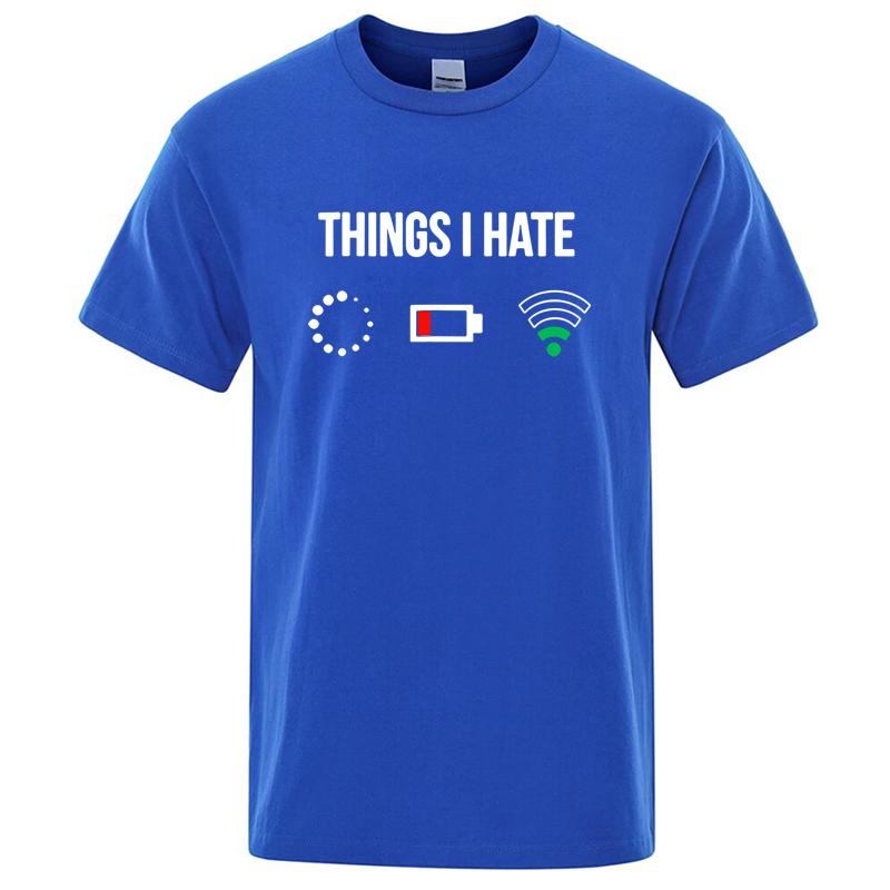 Men's Summer Cotton Funny Printed T-Shirt Soft Breathable Round Neck Short Sleeve Tees Unisex Casual Wear