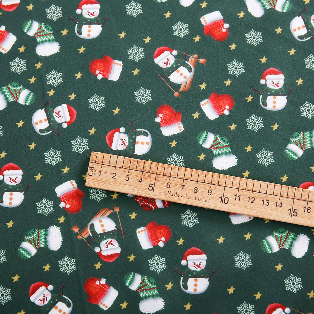 0.5m/1m/2m Christmas Series Snowman Printed Fabric For Traditions Holiday Decoration Fabrics Christmas DIY Handmade Material
