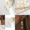 Fashionable Moon Teardrop Pendant Earrings With Elegant Natural Shell Design
