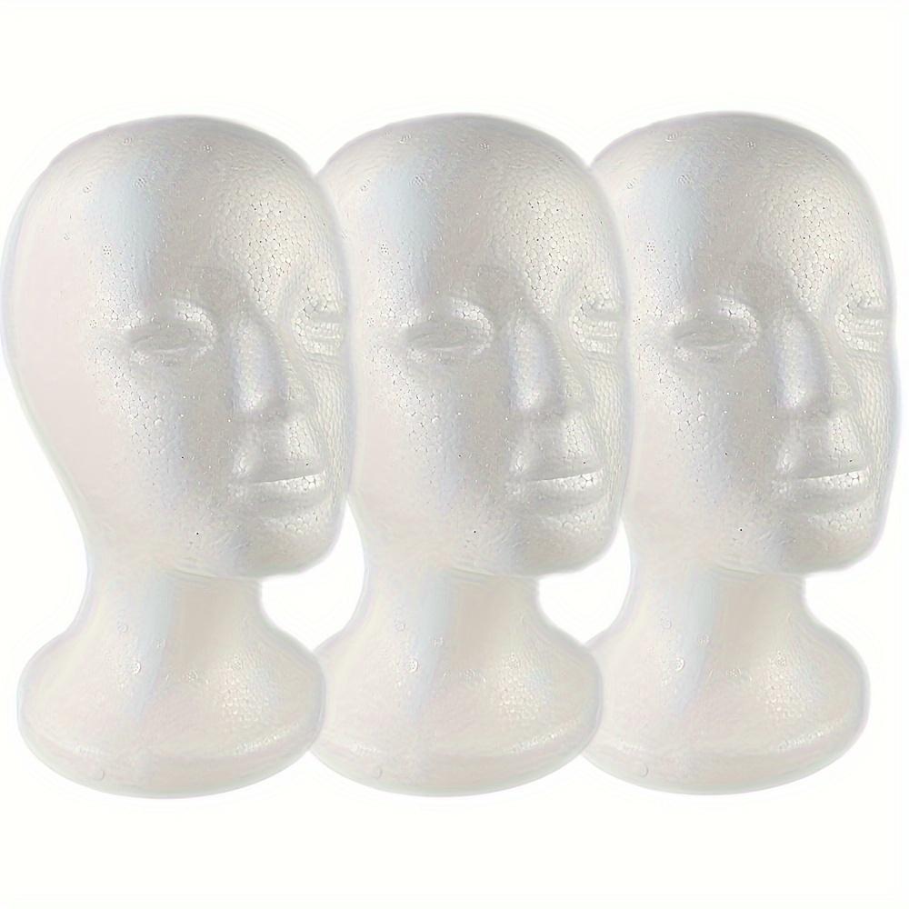 White Foam Head Mannequin for Wig Styling, Placement, Cosplay and Wig Display, Pin-Inserting Form for Wig Arrangement and Hair Styling