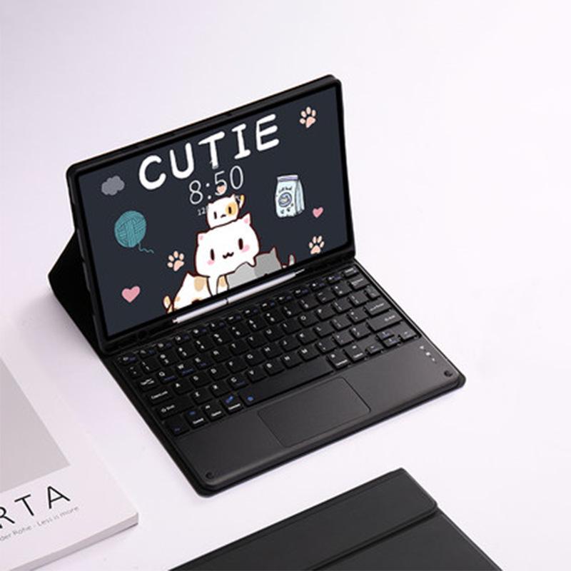 Compatible Samsung A9+ Tablet Case with Touchpad Wireless Bluetooth Keyboard for S10, A11+ Pen Slot FE Shell