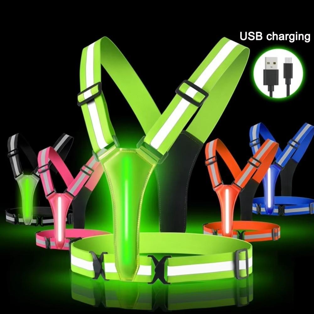 USB Rechargeable Glowing Reflector Vest Waterproof High Visibility Vest New LED Running Vest