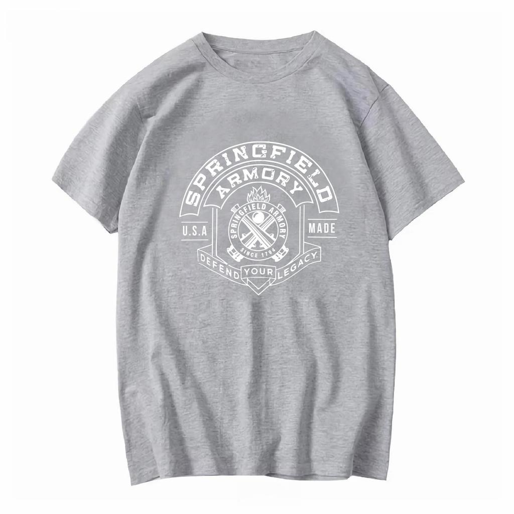 Springfield Armory Logo Men Women Black T Shirt Long or Short Sleeves Fashion Casual Versatile Streetwear Top For Everyday Wear